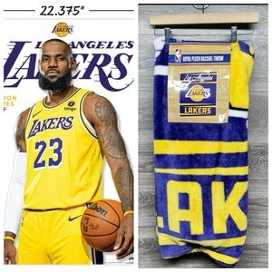 Los Angeles Lakers Royal Plush Raschel Throw - Yellow & Purple